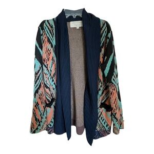 Cynthia Vincent Cardigan Sweater Size XS Petite Open Front Shawl Collar Pockets